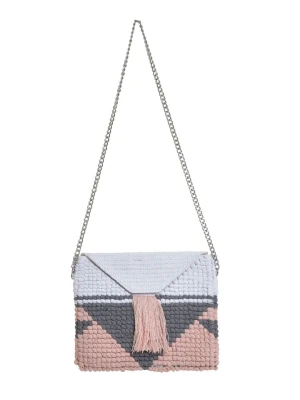 BLE Torebka w kolorze jasnoróżowo-błękitno-szarym - 31 x 27 x 2 cm rozmiar: onesize