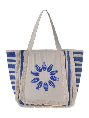 BLE Torebka w kolorze kremowo-niebieskim - 32 x 29 x 15 cm rozmiar: onesize