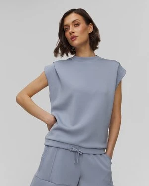 Błękitna Bluza Z Wiskozy Damska Varley Otis Sleeveless Sweat