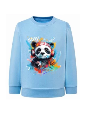 Błękitna chłopięca bluza z nadrukiem - Panda TUP TUP