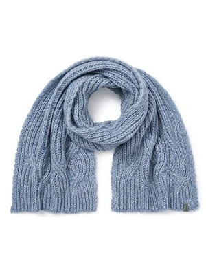 Błękitny ciepły szal damski z moherem i wełną Olsen