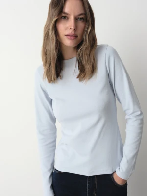 Błękitny gładki longsleeve Greenpoint niebieski