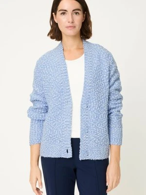 Błękitny kardigan damski Henny z dzianiny boucle – Refresh Olsen