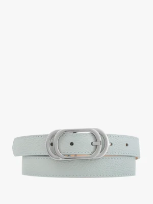 Błękitny pasek damski ze srebrną klamrą Ryłko