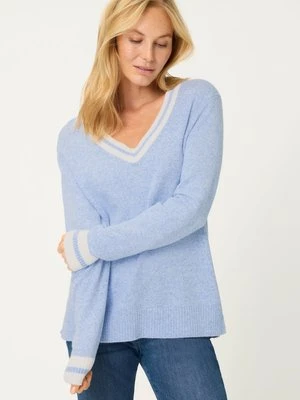 Błękitny sweter damski Henny z dekoltem V – Refresh Olsen