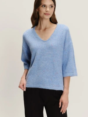 Błękitny sweter z domieszką wełny Greenpoint