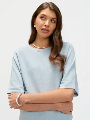 Błękitny sweter z luźnymi rękawami Top Secret