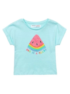 Błękitny t-shirt bawełniany niemowlęcy z arbuzem Minoti