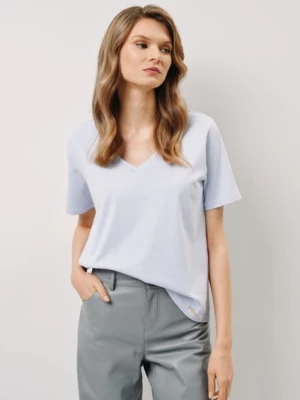 Błękitny T-shirt damski basic OCHNIK