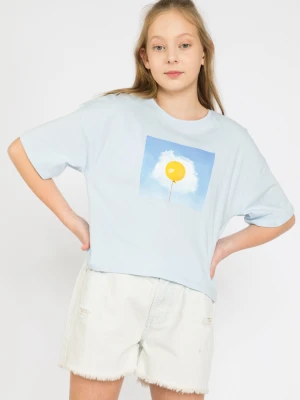 Błękitny t-shirt dla dziewczyny  FOOD IS MY MOOD Reporter