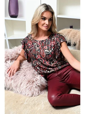 Bleu d'Azur Bluzka "Kiro" w kolorze antracytowo-czerwonym rozmiar: 36/38