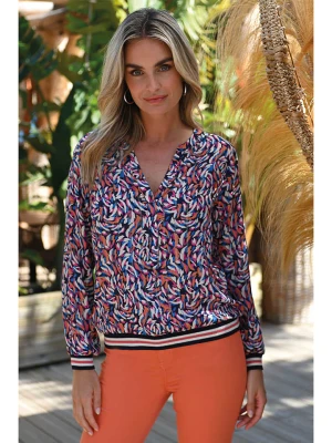 Bleu d'Azur Bluzka "Memphis" w kolorze biało-granatowo-pomarańczowym rozmiar: 34