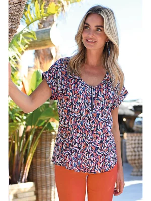 Bleu d'Azur Bluzka "San Diego" w kolorze beżowo-granatowo-kremowym rozmiar: 40/42