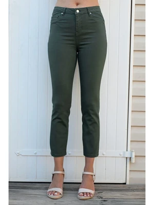 Bleu d'Azur Dżinsy "Paula" w kolorze khaki rozmiar: 50