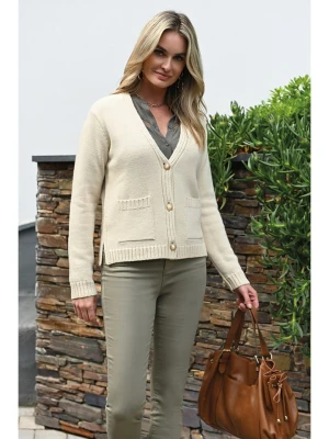 Bleu d'Azur Kardigan "Basil" w kolorze kremowym rozmiar: 40/42