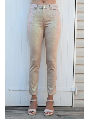 Bleu d'Azur Spodnie "Anoa" w kolorze beżowym rozmiar: 38