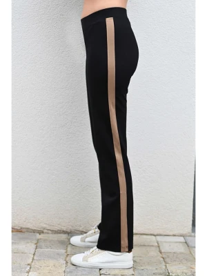 Bleu d'Azur Spodnie "Kathy" w kolorze czarno-beżowym rozmiar: 38