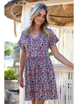 Bleu d'Azur Sukienka "Harrison" w kolorze granatowo-jasnoróżowym rozmiar: 44/46