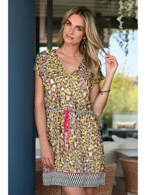 Bleu d'Azur Sukienka "Namibie" w kolorze żółto-beżowym rozmiar: 42