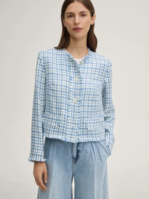 Blezer Junela w kolorze biało-jasnoniebieskim w kratkę Joop