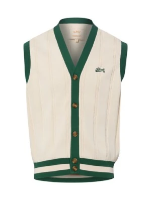 BLKVIS Męska kamizelka z dzianiny Mężczyźni Bawełna (100%) beżowy|zielony|wielokolorowy wypukły wzór tkaniny,