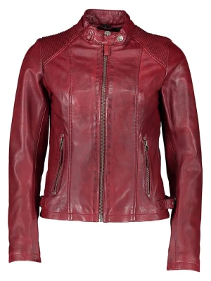 BLUE MONKEY Skórzana kurtka "Helia" w kolorze bordowym rozmiar: XXL