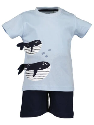 Blue Seven Komplet 2 t-shirtów i spodenek 939018 X Niebieski Regular Fit