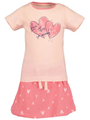 Blue Seven Komplet t-shirt i spódniczka 726015 X Różowy Regular Fit