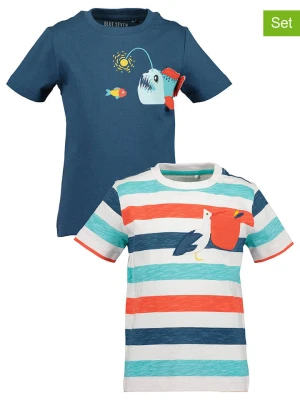 Blue Seven Koszulki (2 szt.) w kolorze granatowym ze wzorem rozmiar: 110