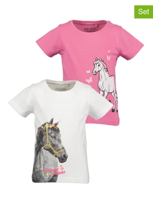 Blue Seven Koszulki (2 szt.) w kolorze różowo-białym rozmiar: 98