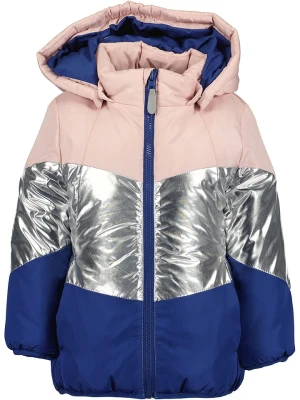 Blue Seven Kurtka pikowana w kolorze srebrno-granatowo-jasnoróżowym rozmiar: 98