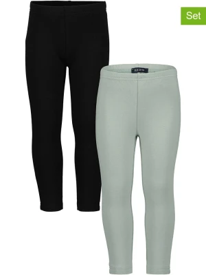 Blue Seven Legginsy (2 pary) w kolorze turkusowo-czarnym rozmiar: 122