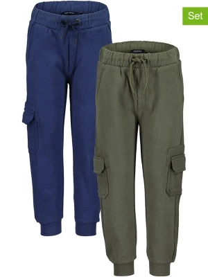 Blue Seven Spodnie dresowe (2 szt.) w kolorze granatowo-oliwkowym rozmiar: 92