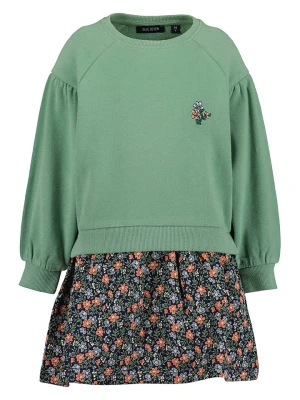 Blue Seven Sukienka dresowa w kolorze zielonym ze wzorem rozmiar: 98