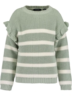 Blue Seven Sweter w kolorze zielono-kremowym rozmiar: 122