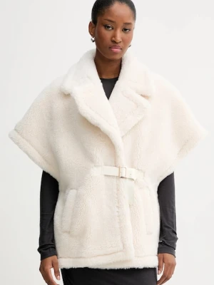 Blugirl Blumarine bezrękawnik z domieszką wełny kolor beżowy przejściowy PF5003.T0300