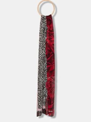 Blugirl Blumarine chusta z domieszką wełny damski kolor bordowy wzorzysty PF5017.T0300
