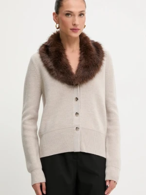Blugirl Blumarine kardigan wełniany damski kolor beżowy RF5050.MA500