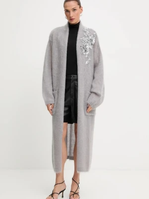 Blugirl Blumarine kardigan z dodatkiem wełny damski kolor szary ciepły RF5080.MS037