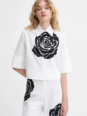 Blugirl Blumarine koszula damska kolor biały regular z kołnierzykiem klasycznym RA5044.T2993