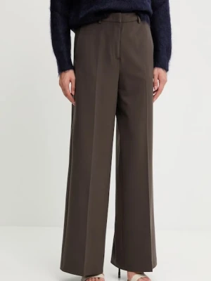 Blugirl Blumarine spodnie damskie kolor brązowy szerokie high waist RF5090.T5771