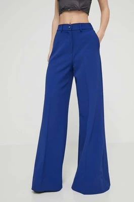 Blugirl Blumarine spodnie damskie kolor niebieski szerokie high waist RA4129.T3191