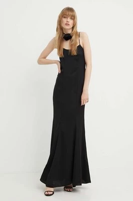 Blugirl Blumarine sukienka kolor czarny maxi prosta RA4122.T1942