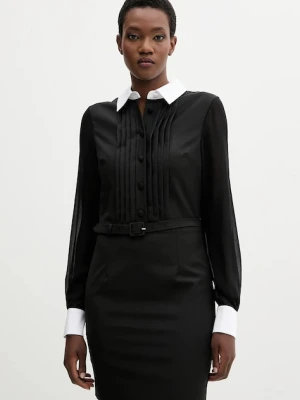 Blugirl Blumarine sukienka z dodatkiem wełny kolor czarny mini rozkloszowana RF5244.T207A