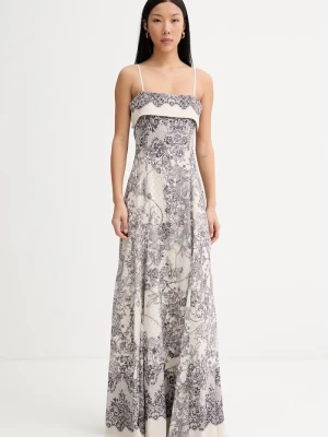Blugirl Blumarine sukienka z wiskozy beżowy
