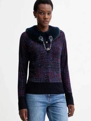 Blugirl Blumarine sweter dwustronny kolor granatowy RF5191.MA98O