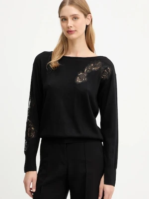 Blugirl Blumarine sweter wełniany damski kolor czarny lekki RF5232.MA82O