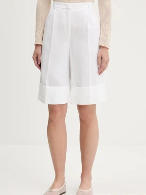 Blugirl Blumarine szorty damskie kolor biały gładkie high waist RA5181.T8823