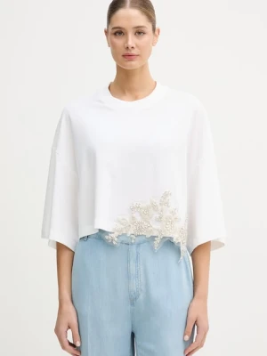 Blugirl Blumarine t-shirt damski bawełniany z elastanem