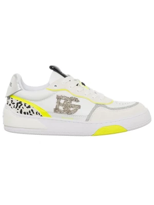 BLUGIRL by Blumarine Skórzane sneakersy "Wow" w kolorze biało-żółtym rozmiar: 36